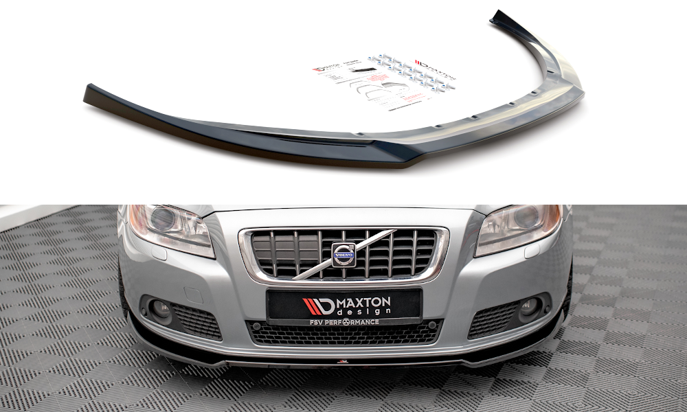 Street+ Spoilerlippe Front Ansatz V.2 passend für Volvo V70 Mk3 schwarz Hochglanz