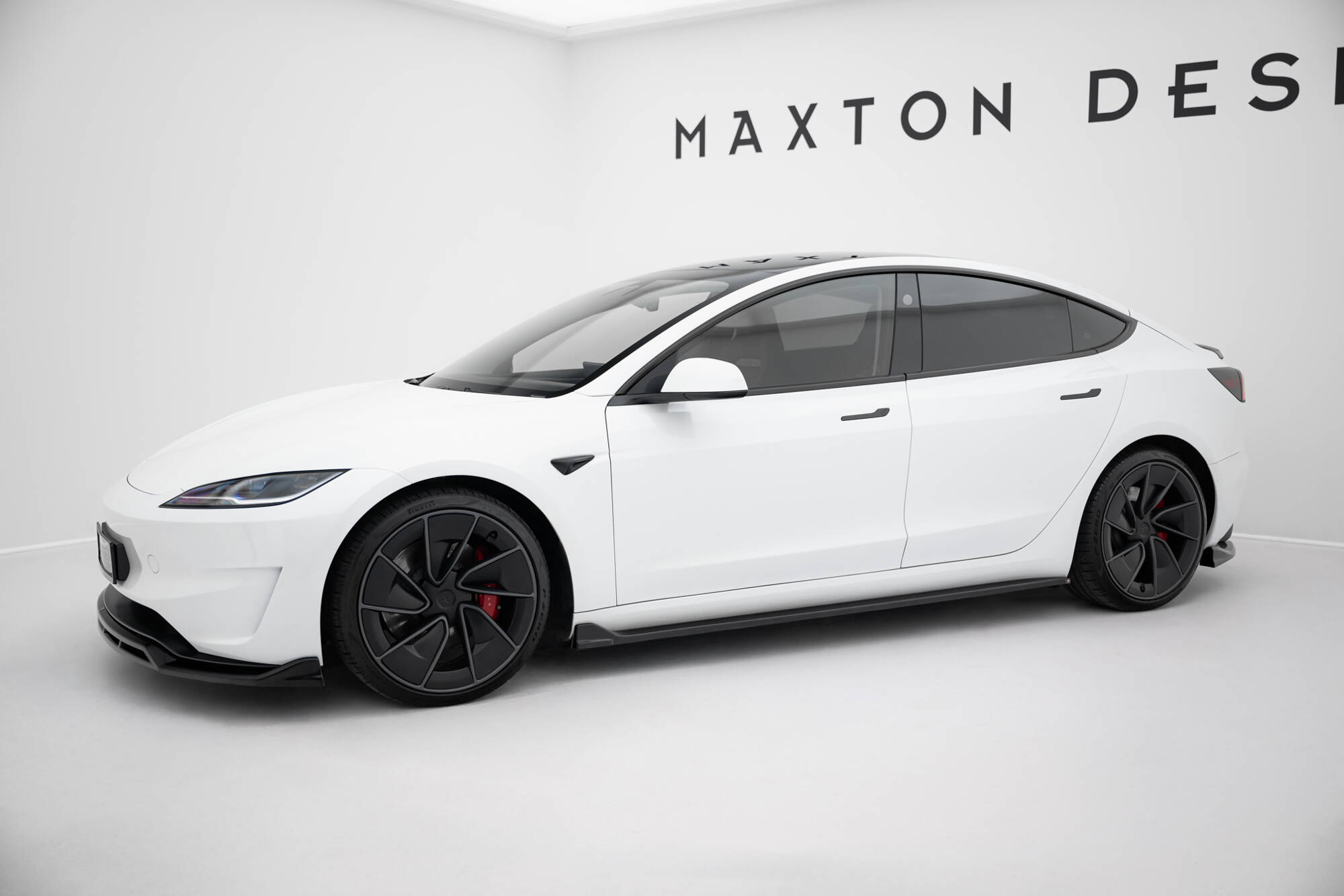 Seitenschweller Ansatz Paar V.3 passend für Tesla Model 3 Performance Mk1 FL schwarz Hochglanz