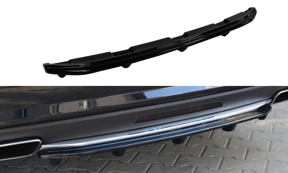 Mittlerer Cup Diffusor DTM Look Heck Ansatz für Mercedes-Benz CLS AMG-Line C218 schwarz Hochglanz