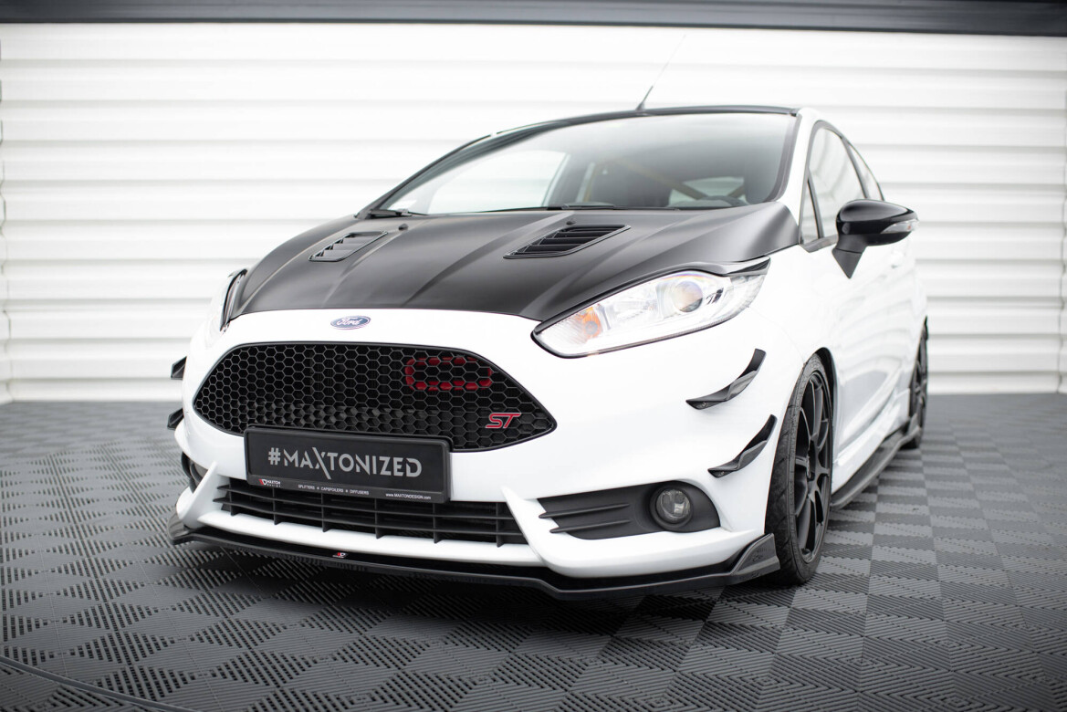 Scheinwerfer Blenden Böser Blick V.2 passend für Ford Fiesta ST / ST-Line / Standard Mk7 FL schwarz Hochglanz