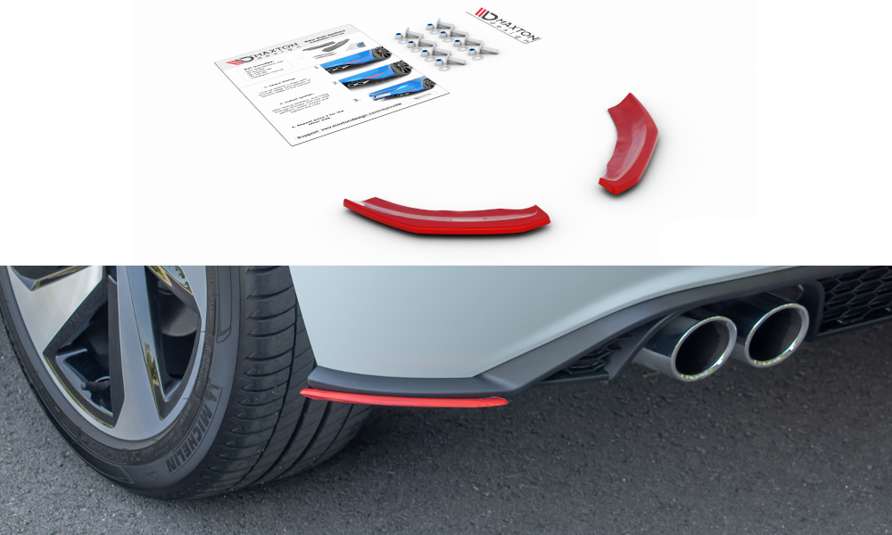Heck Ansatz Flaps Diffusor für VW Polo GTI Mk6 schwarz Hochglanz