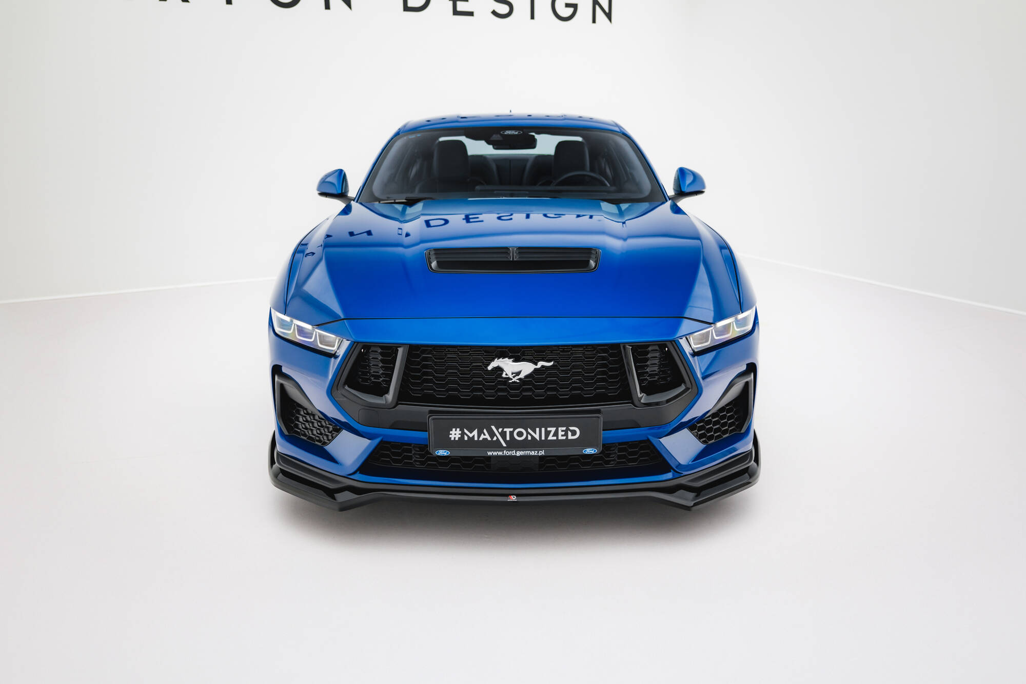 Street+ Spoilerlippe Front Ansatz V.1 passend für Ford Mustang GT Mk7 schwarz Hochglanz