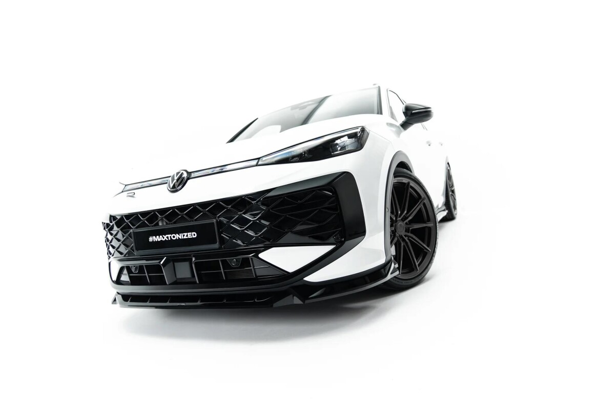 Frontlippe passend für VW T-Roc R-Line Mk2 schwarz Hochglanz