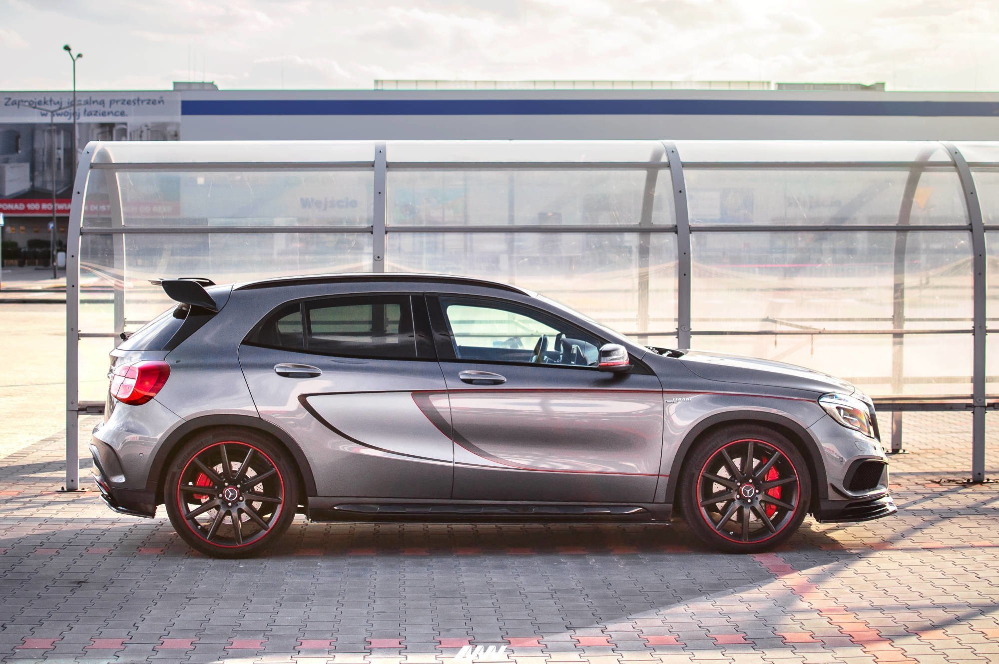Seitenschweller Ansatz für Mercedes GLA 45 AMG SUV X156 vor Facelift schwarz matt