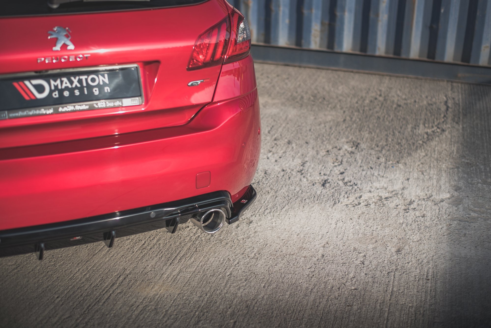 Street+ Heck Ansatz Flaps passend für Peugeot 308 GT Mk2 FL schwarz Hochglanz