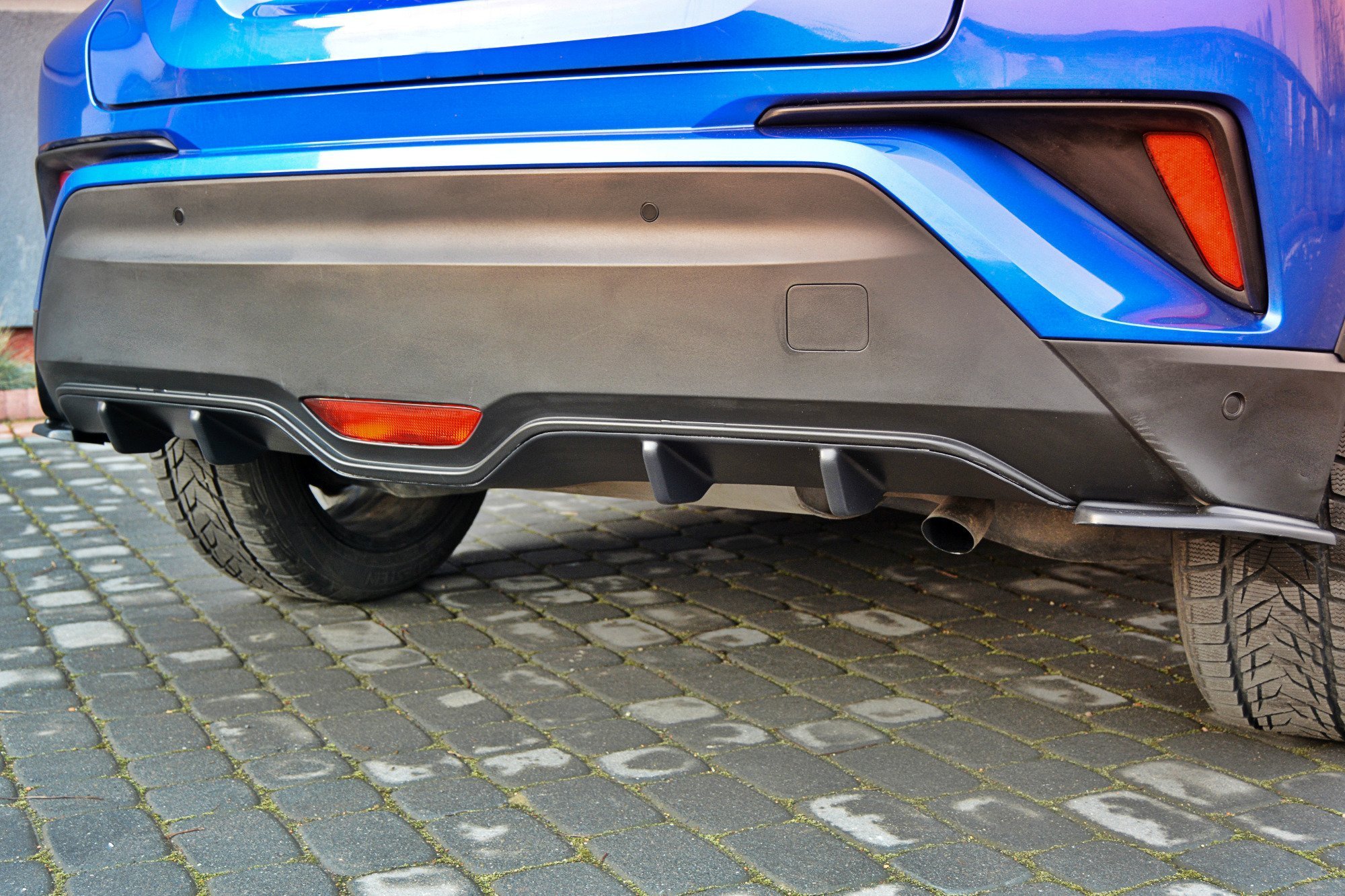 Diffusor Heck Ansatz für TOYOTA C-HR schwarz Hochglanz