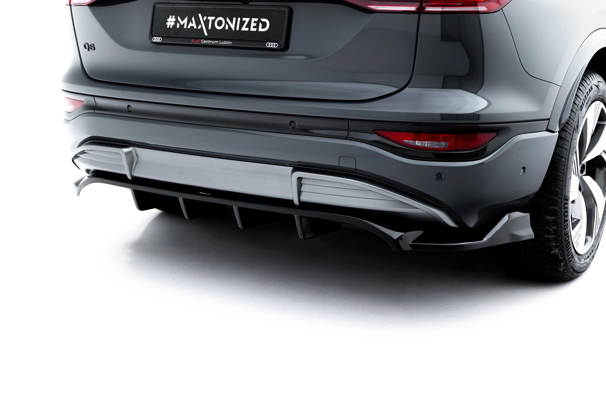 Diffusor Heckansatz passend für Audi Q6 e-tron S-Line / SQ6 e-tron SUV / Sportback Mk1 schwarz Hochglanz