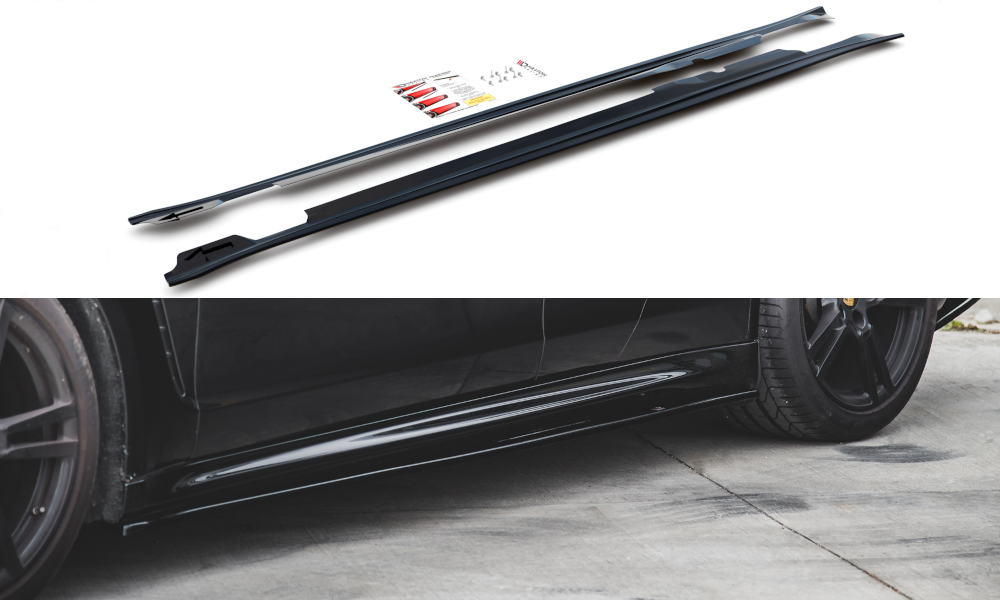 Street+ Seitenschweller Leisten V.2 passend für Porsche Panamera Turbo 970 FL schwarz Hochglanz