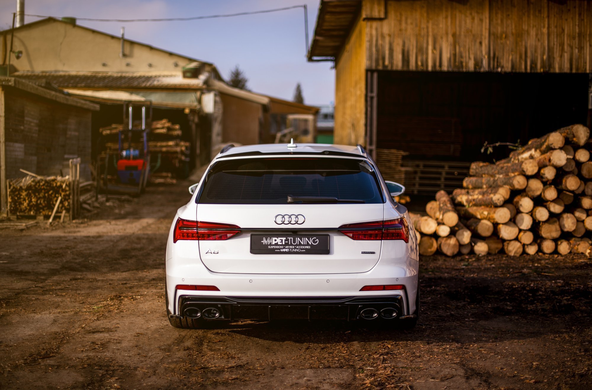 Street+ Heck Ansatz Diffusor + Endrohre passend für Audi A6 S-Line / S6 C8 / C8 FL