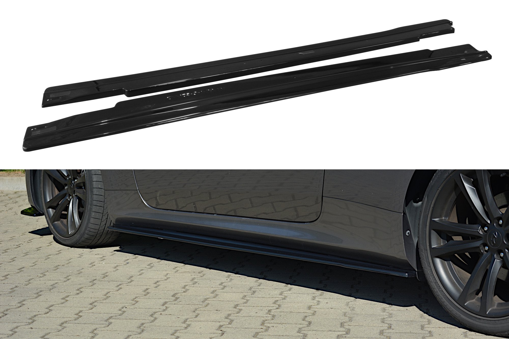 Seitenschweller Ansatz für Hyundai Genesis Coupe Mk1 schwarz Hochglanz