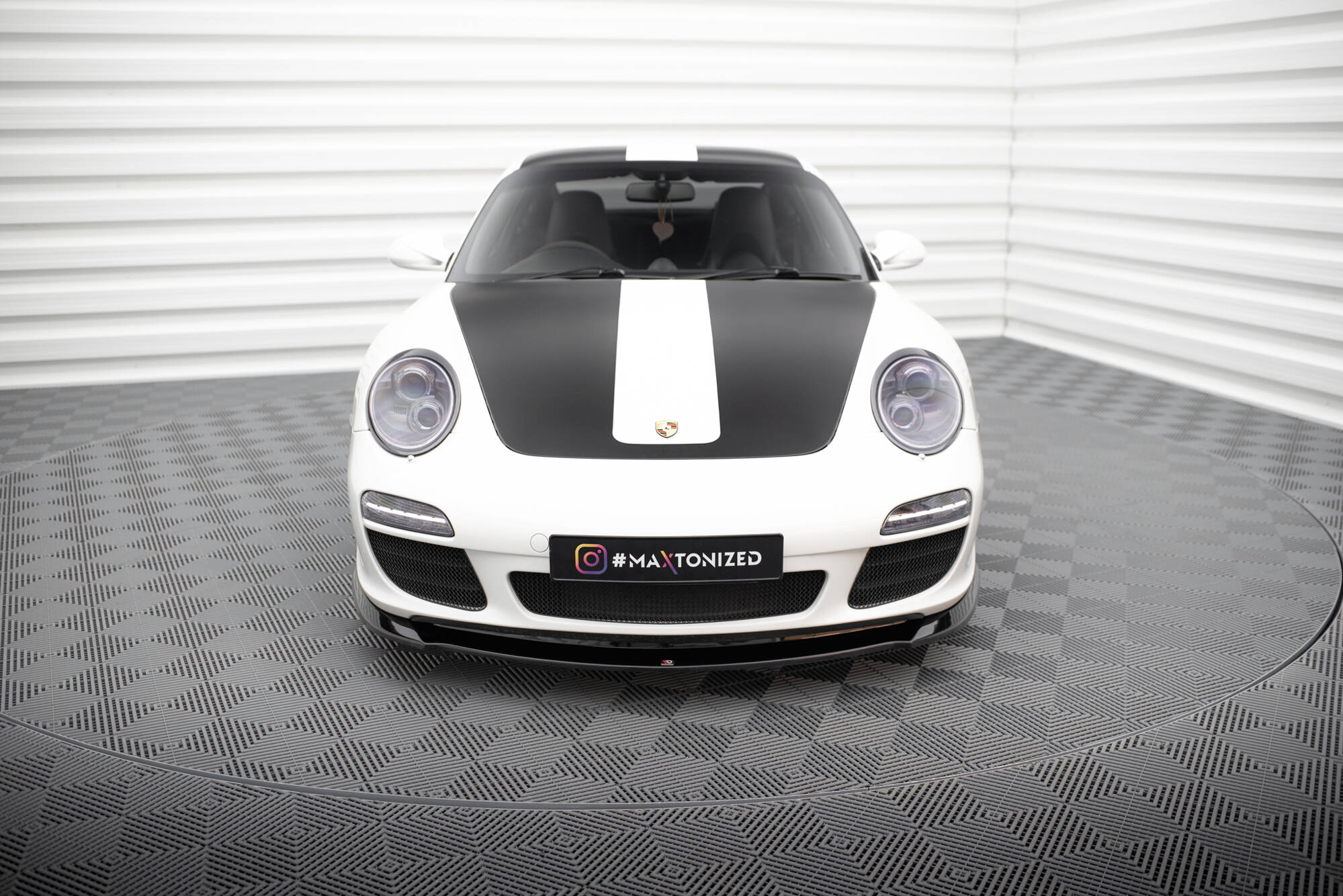 Street+ Spoilerlippe Front Ansatz V.1 passend für Porsche 911 Carrera 997 FL schwarz Hochglanz