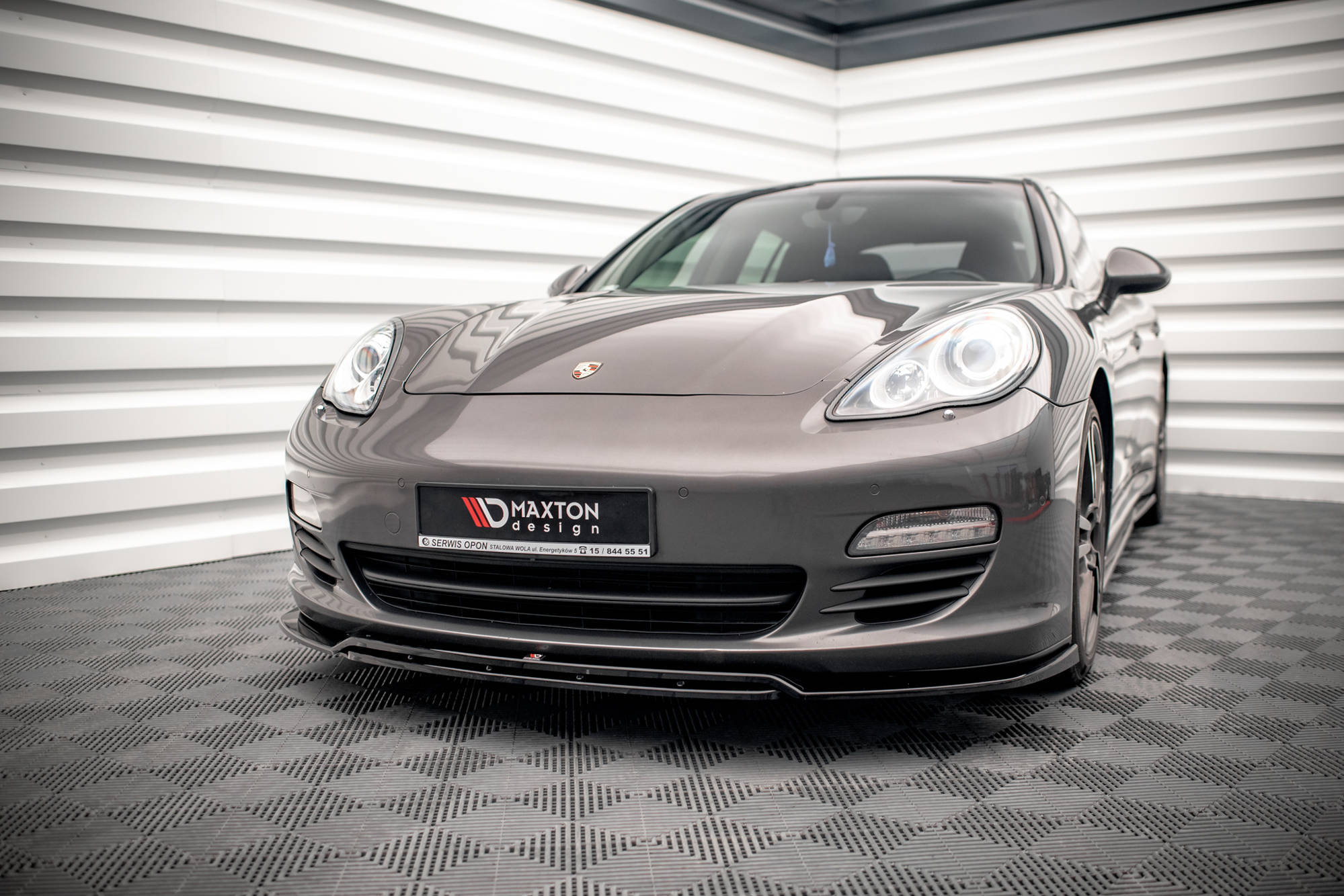 Street+ Spoilerlippe Front Ansatz V.1 passend für Porsche Panamera / Panamera Diesel 970 schwarz Hochglanz