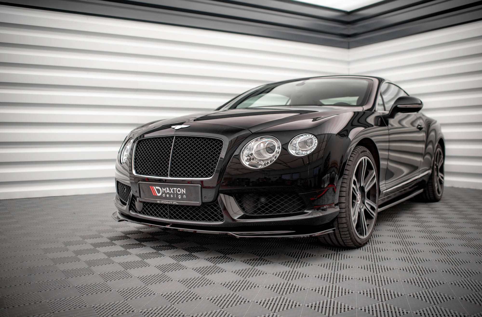 Frontlippe V.2 passend für Bentley Continental GT V8 S Mk2 schwarz Hochglanz