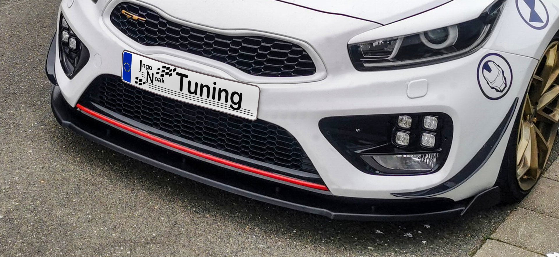 CUP Frontspoilerlippe V2 mit Wing für Kia Ceed GT Pro Ceed GT ab Bj. 2013-2018 Carbon Optik