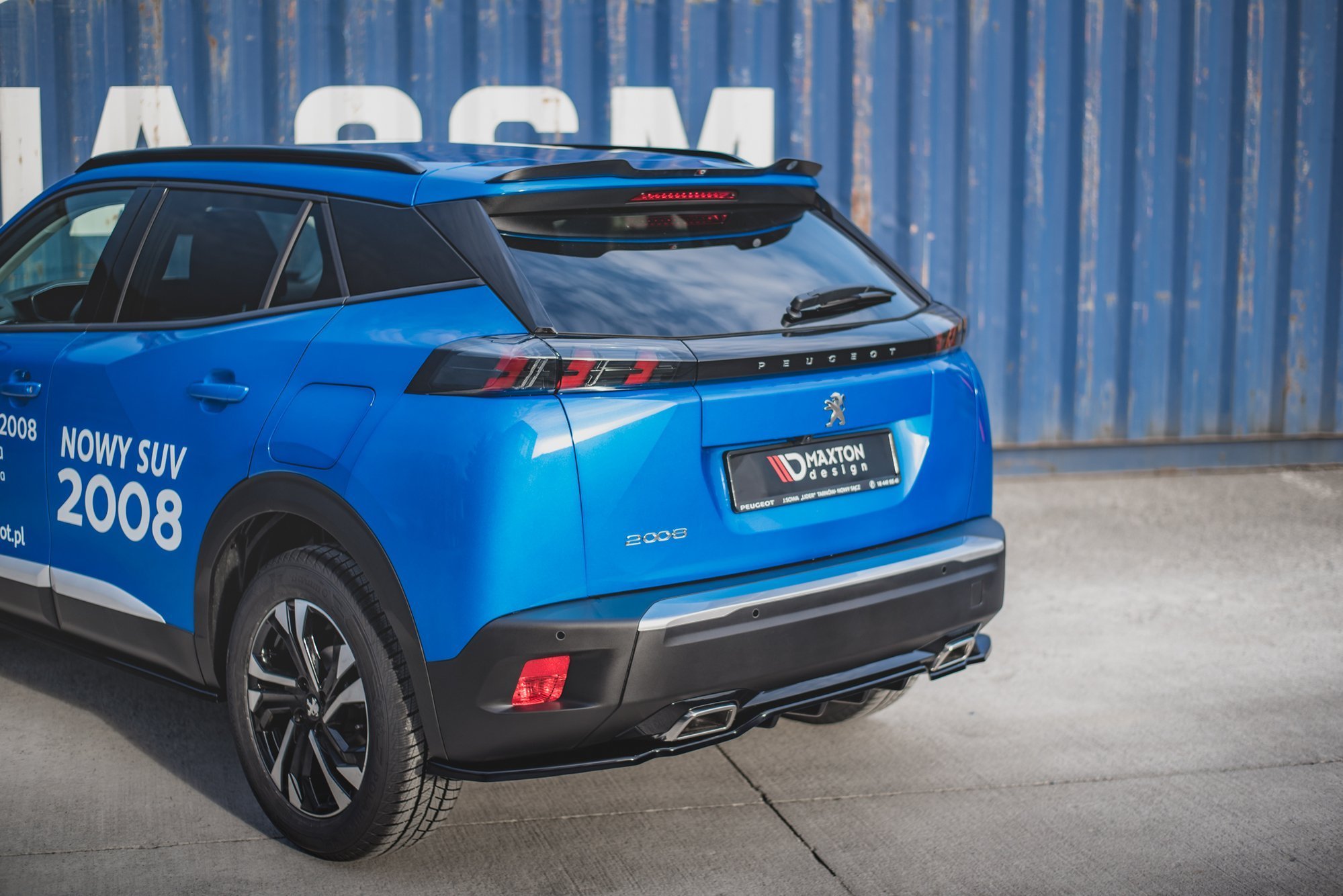 Street+ Mittlerer Diffusor RACE Heck Ansatz passend für Peugeot 2008 Mk2 schwarz Hochglanz