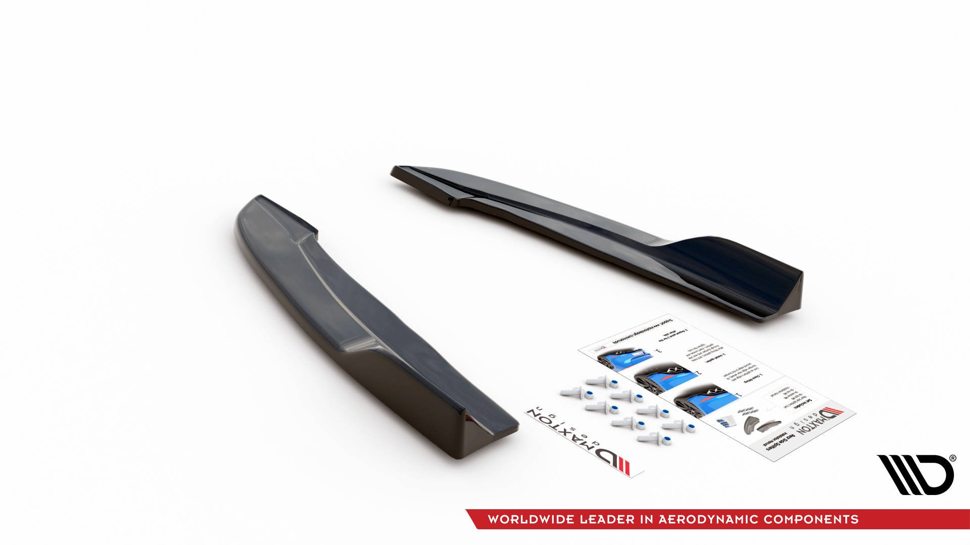 Street+ Heck Ansatz Flaps V.4 passend für Ford Focus ST-Line Kombi Mk4 schwarz Hochglanz
