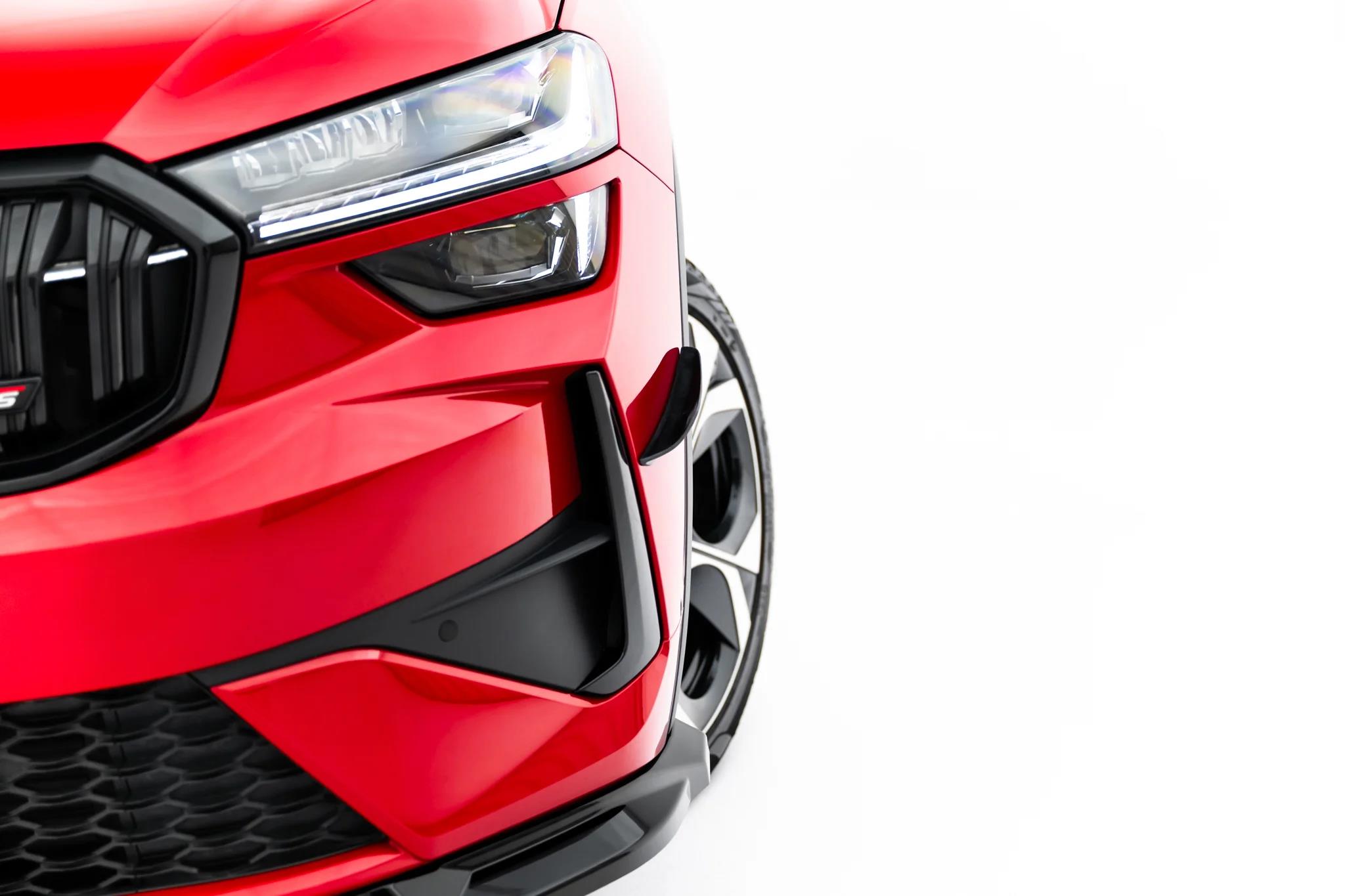 Stoßstangen Flaps Wings vorne Canards passend für Skoda Kodiaq RS Mk2 schwarz matt