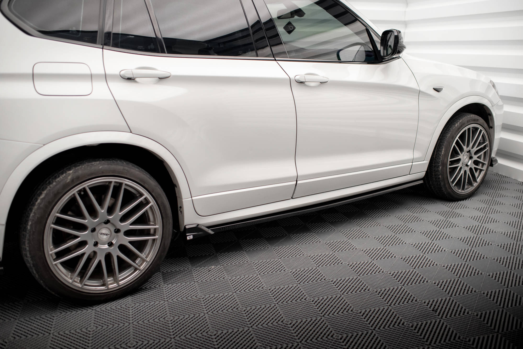 Street+ Seitenschweller Leisten passend für BMW X3 M-Paket F25 schwarz Hochglanz