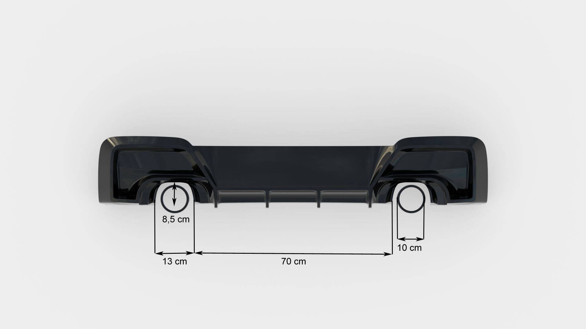Street+ Heck Ansatz Diffusor V.1 passend für BMW M135i F20 schwarz Hochglanz