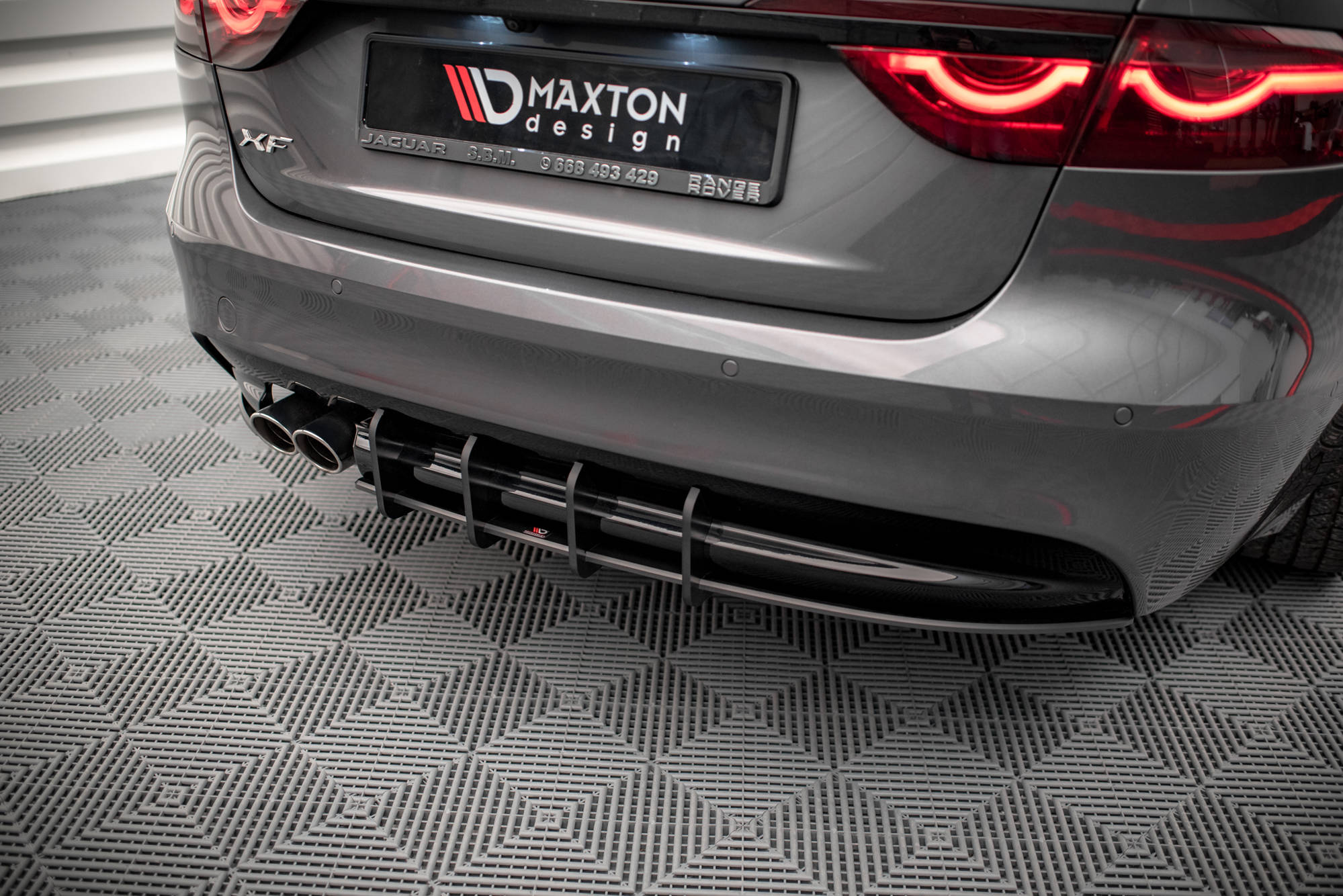 Street Pro Heckschürze Heck Ansatz Diffusor passend für Jaguar XF R-Sport Mk2