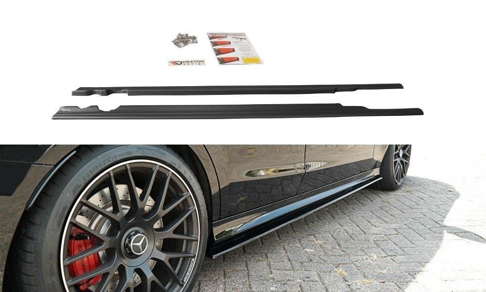 Street+ Seitenschweller Leisten V.1 passend für Mercedes C-Klasse S205 63 AMG schwarz Hochglanz