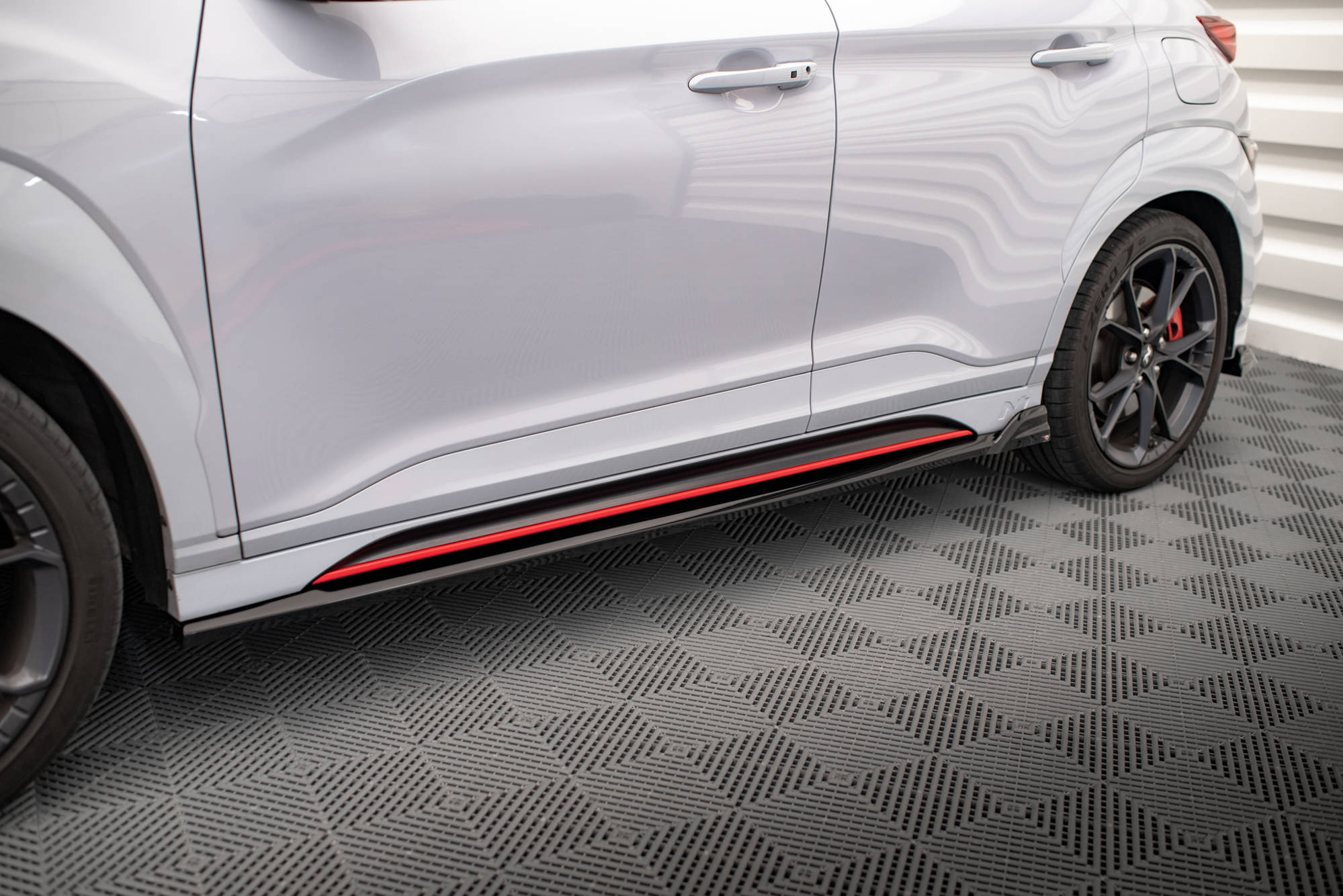Street+ Seitenschweller Leisten V.1 + Flaps passend für Hyundai Kona N Mk1