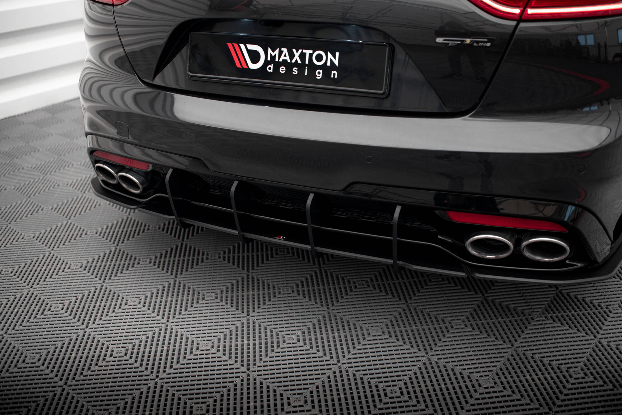 Street Pro Heckschürze Heck Ansatz Diffusor V.1 passend für Kia Stinger GT / GT-Line Mk1