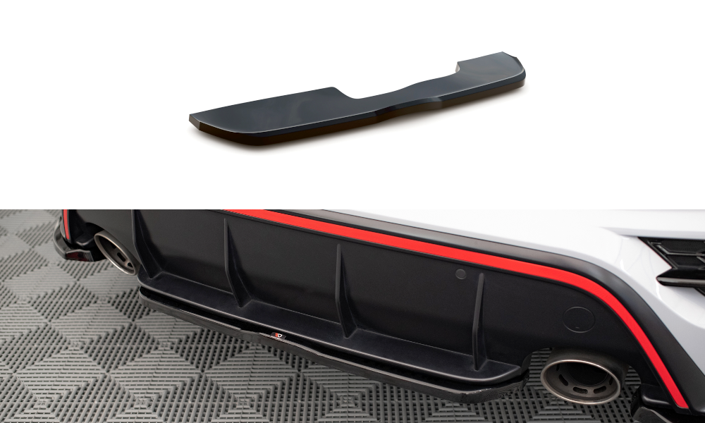 Street+ Mittlerer Diffusor Heck Ansatz passend für Hyundai Kona N Mk1 schwarz Hochglanz