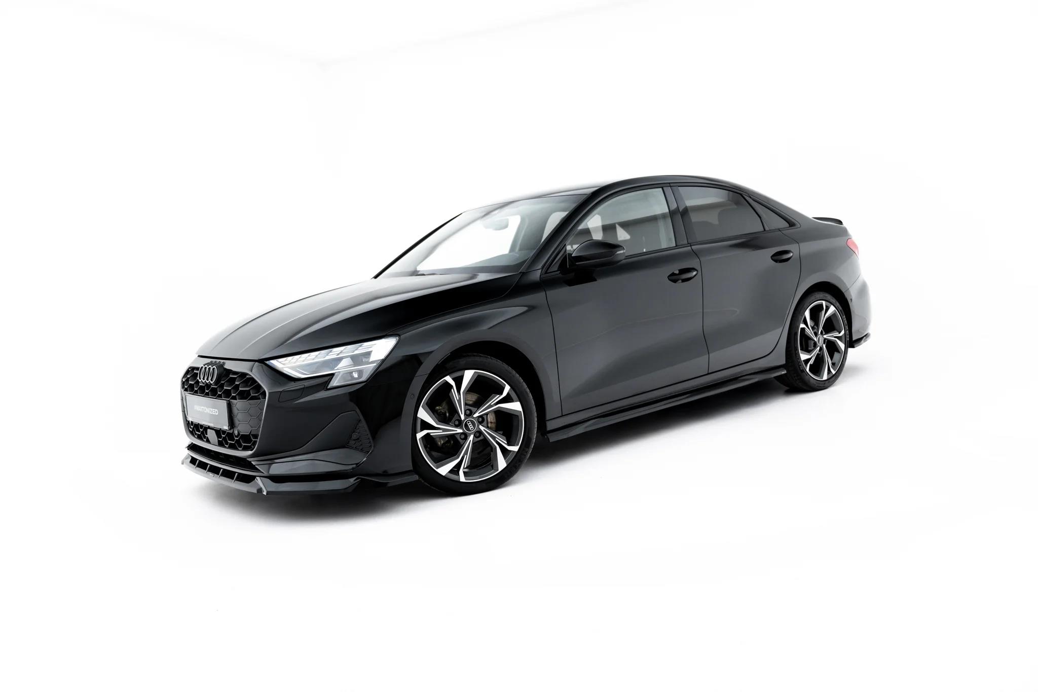 Street+ Seitenschweller Leisten passend für Audi A3 Limousine 8Y Facelift schwarz Hochglanz
