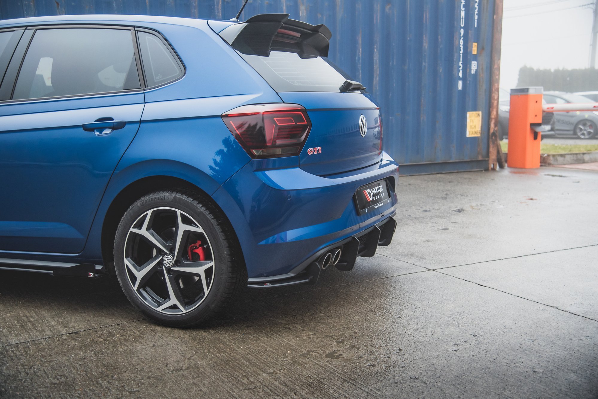 Street Pro Heck Ansatz Diffusor passend für VW Polo GTI Mk6 rot