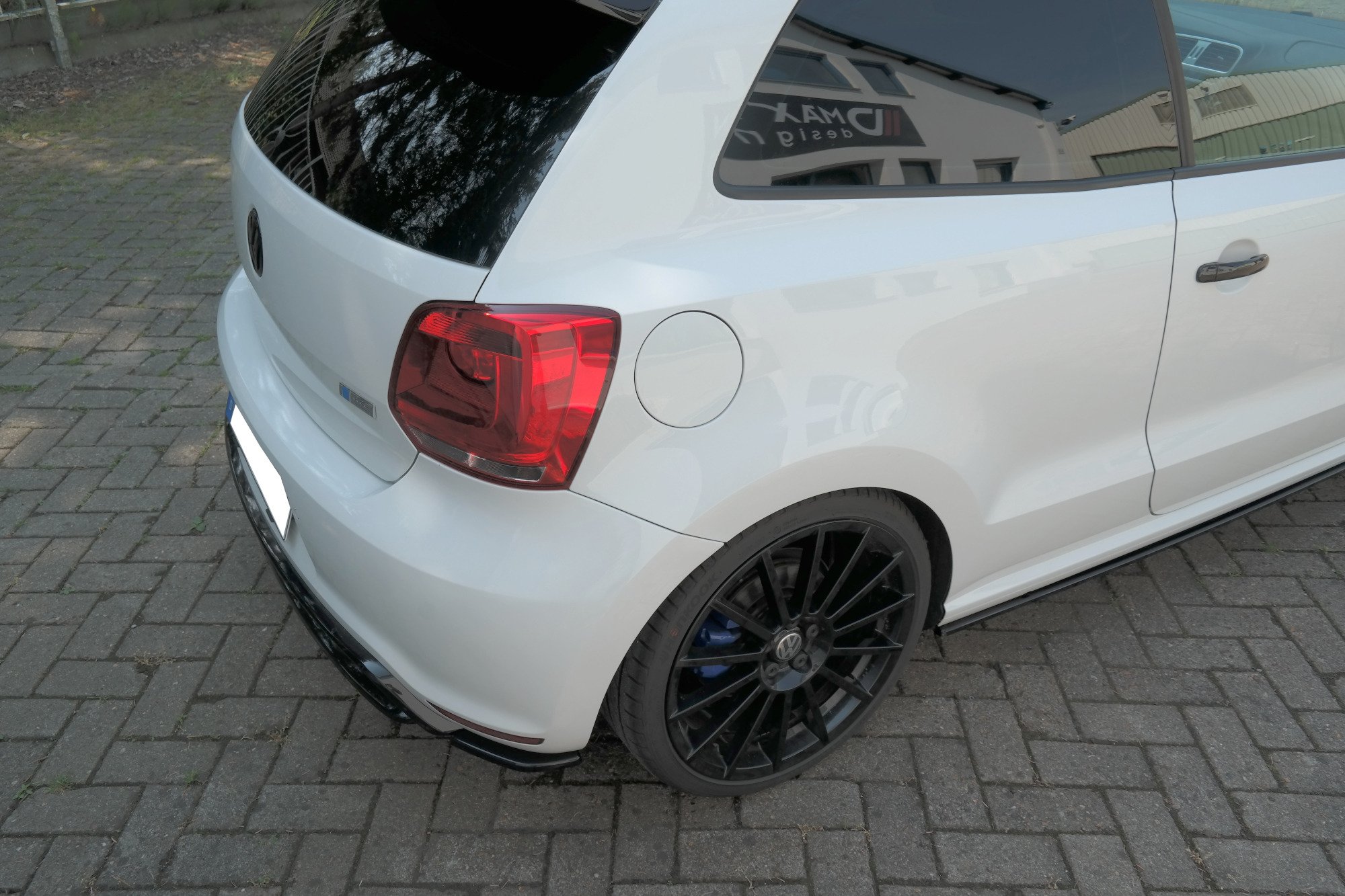 Street+ Heck Ansatz Flaps passend für VW Polo WRC Mk5 schwarz Hochglanz