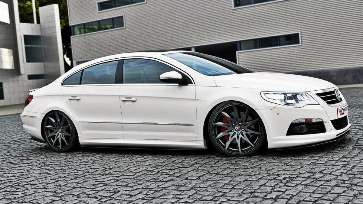 Street+ Seitenschweller Leisten passend für VW Passat CC R36 RLINE vor FL schwarz Hochglanz