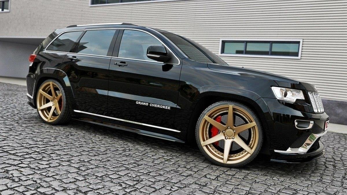 Street+ Seitenschweller Leisten passend für Jeep Grand Cherokee WK2 Summit FL schwarz matt