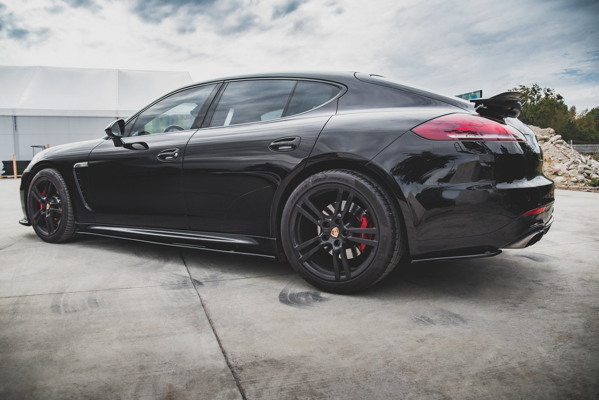 Street+ Heck Ansatz Flaps passend für Porsche Panamera Turbo 970 FL Carbon Look