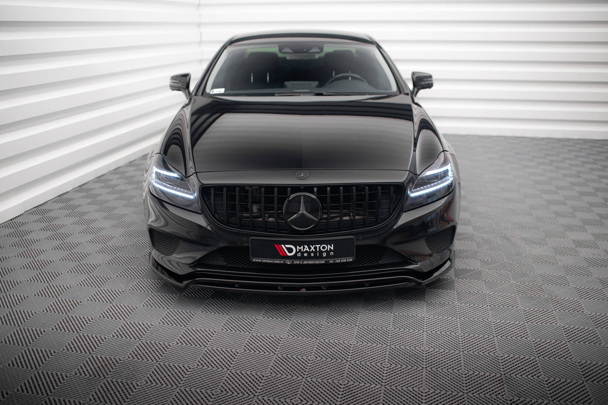 Street+ Spoilerlippe Front Ansatz passend für Mercedes CLS C218 FL schwarz Hochglanz