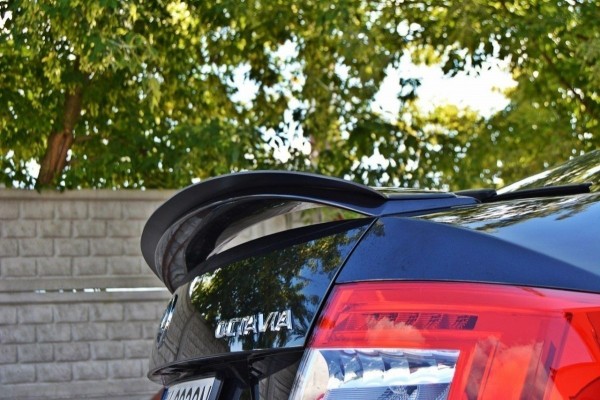 Spoiler CAP für Skoda Octavia RS Mk3 / Mk3 FL Hatchback schwarz Hochglanz