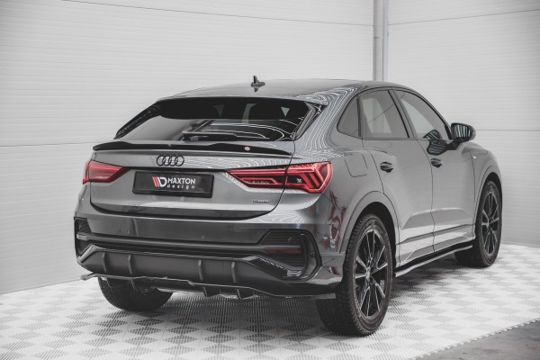 Mittlerer Diffusor Heck Ansatz DTM Look für Audi Q3 Sportback S-Line schwarz Hochglanz