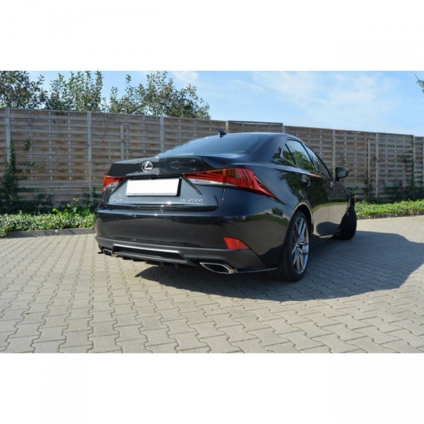 Diffusor Heck Ansatz passend für Lexus IS Mk3 Facelift T schwarz Hochglanz