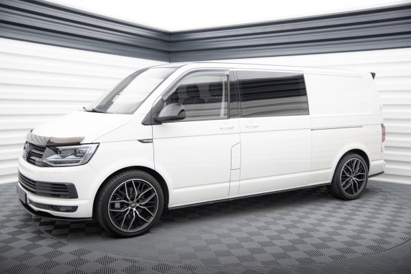 Seitenschweller Ansatz für Volkswagen T6 Long Facelift schwarz Hochglanz