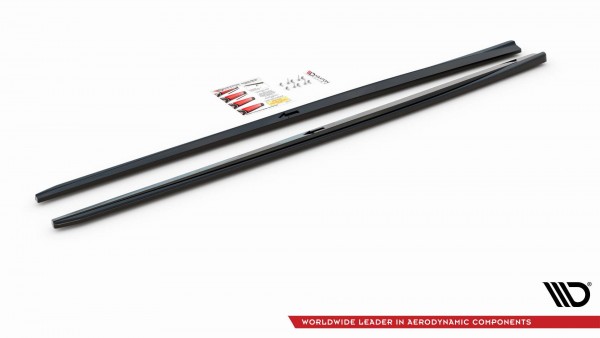 Seitenschweller Ansatz für V.2 für Audi S3 / A3 S-Line Limousine 8V Facelift schwarz Hochglanz