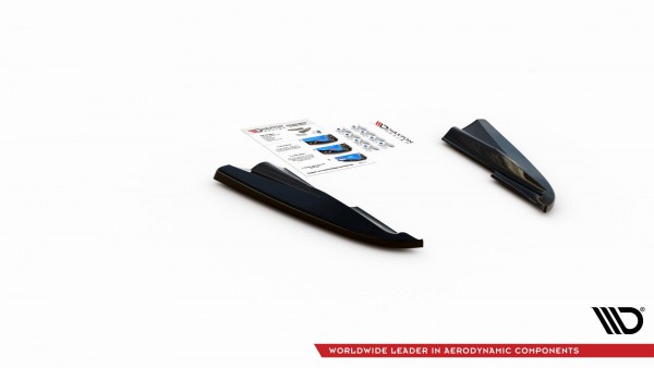 Heck Ansatz Flaps Diffusor für Volvo S60 R-Design Mk2 schwarz Hochglanz