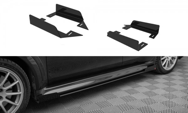 Side Flaps für Mitsubishi Lancer EVO X schwarz Hochglanz