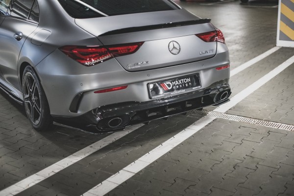 Heck Ansatz Flaps Diffusor für Mercedes-AMG CLA 35 Aero / 45 Aero C118 schwarz Hochglanz