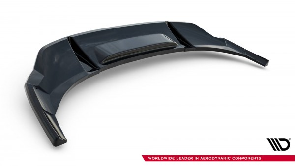 Hinten Splitter (mit einem vertikalem balken) für Audi e-Tron S-Line schwarz Hochglanz
