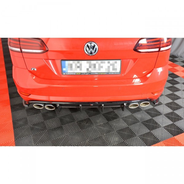 Diffusor Heck Ansatz für VW GOLF 7 R VARIANT FACELIFT schwarz Hochglanz