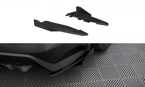 Street Pro Heck Ansatz Flaps Diffusor +Flaps für Ford Mustang GT Mk6 schwarz Hochglanz