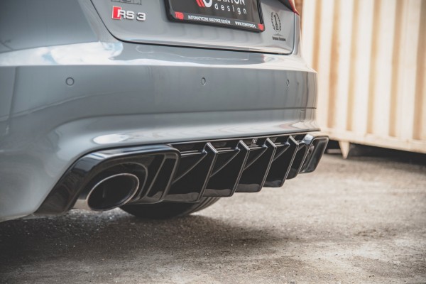 Diffusor Heck Ansatz für Audi RS3 8V Sportback schwarz Hochglanz