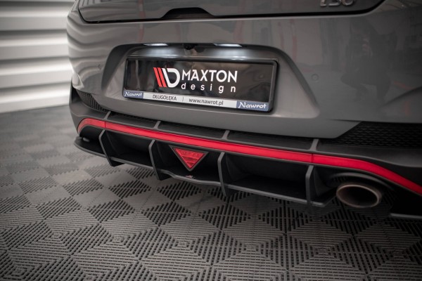 Street Pro Heck Ansatz Flaps Diffusor +Flaps für Hyundai I30 Fastback N-Line Mk3 Facelift schwarz Ho