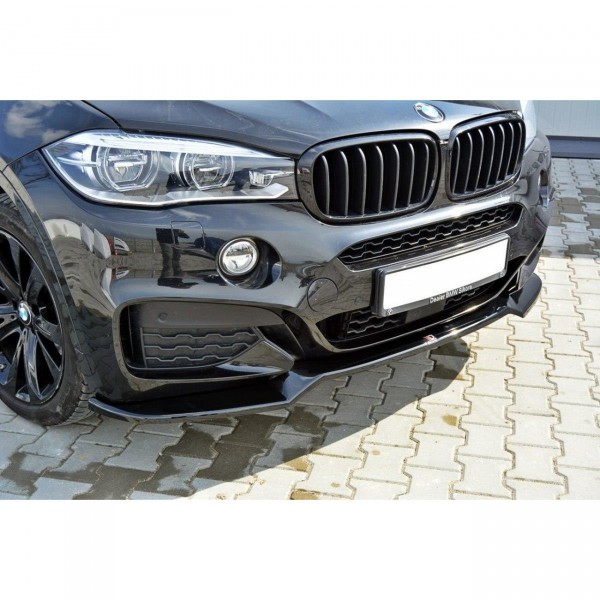 Front Ansatz für v.1 BMW X6 F16 M Paket schwarz Hochglanz