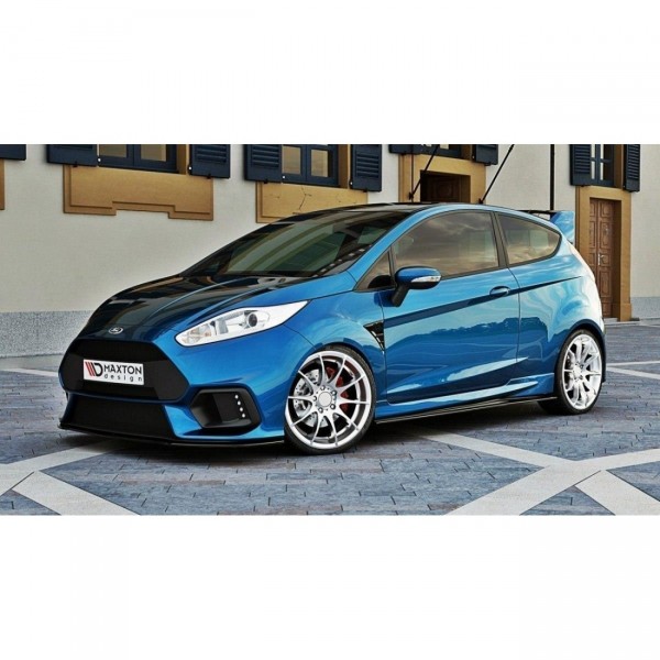 Front Ansatz für (Focus RS Look Stoßstange) Ford Fiesta Mk7 FL schwarz Hochglanz